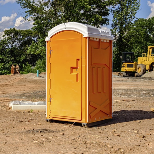 how often are the portable restrooms cleaned and serviced during a rental period in Renwick IA